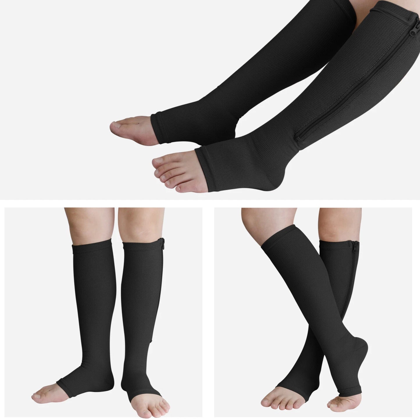 MamaDaily Zipper Compression Socks - Everyday Wear, Long Standing, Flight, Pregnancy