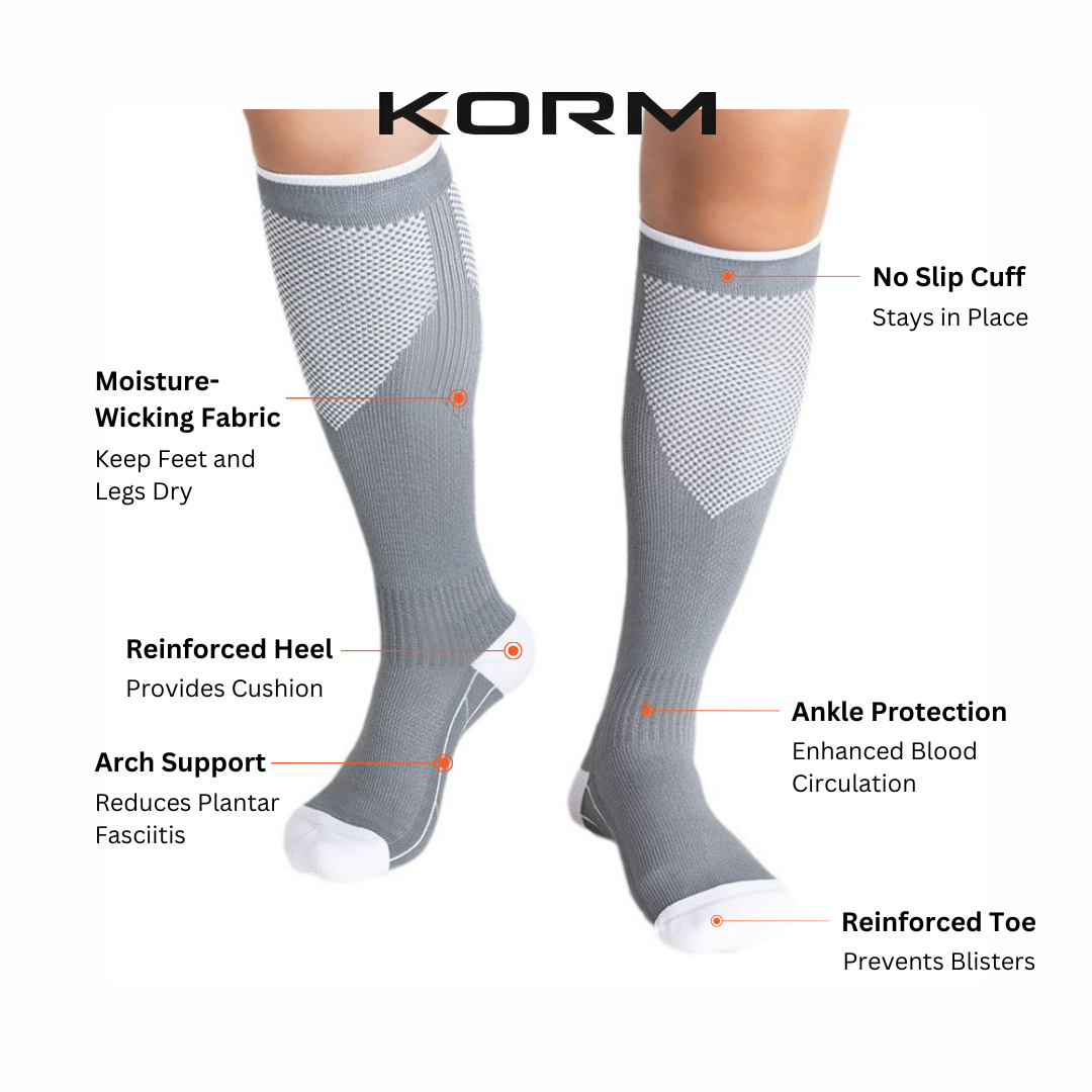 KORM Knee High Sports Compression Socks | Speed Up Recovery