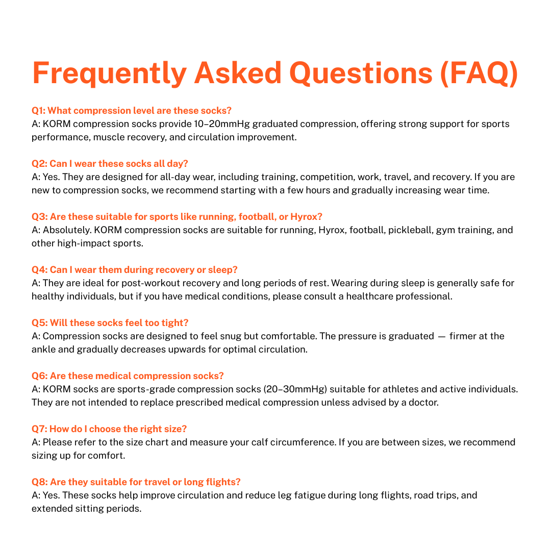 KORM Knee High Sports Compression Socks | Speed Up Recovery