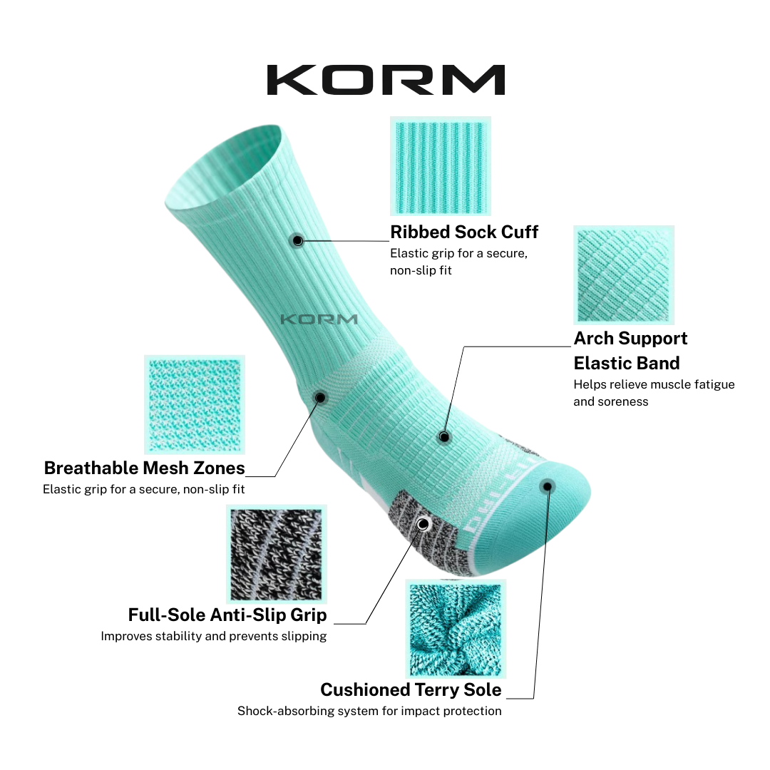 KORM Endure Pro Sports Compression Socks Mid Calf | For Better Performance