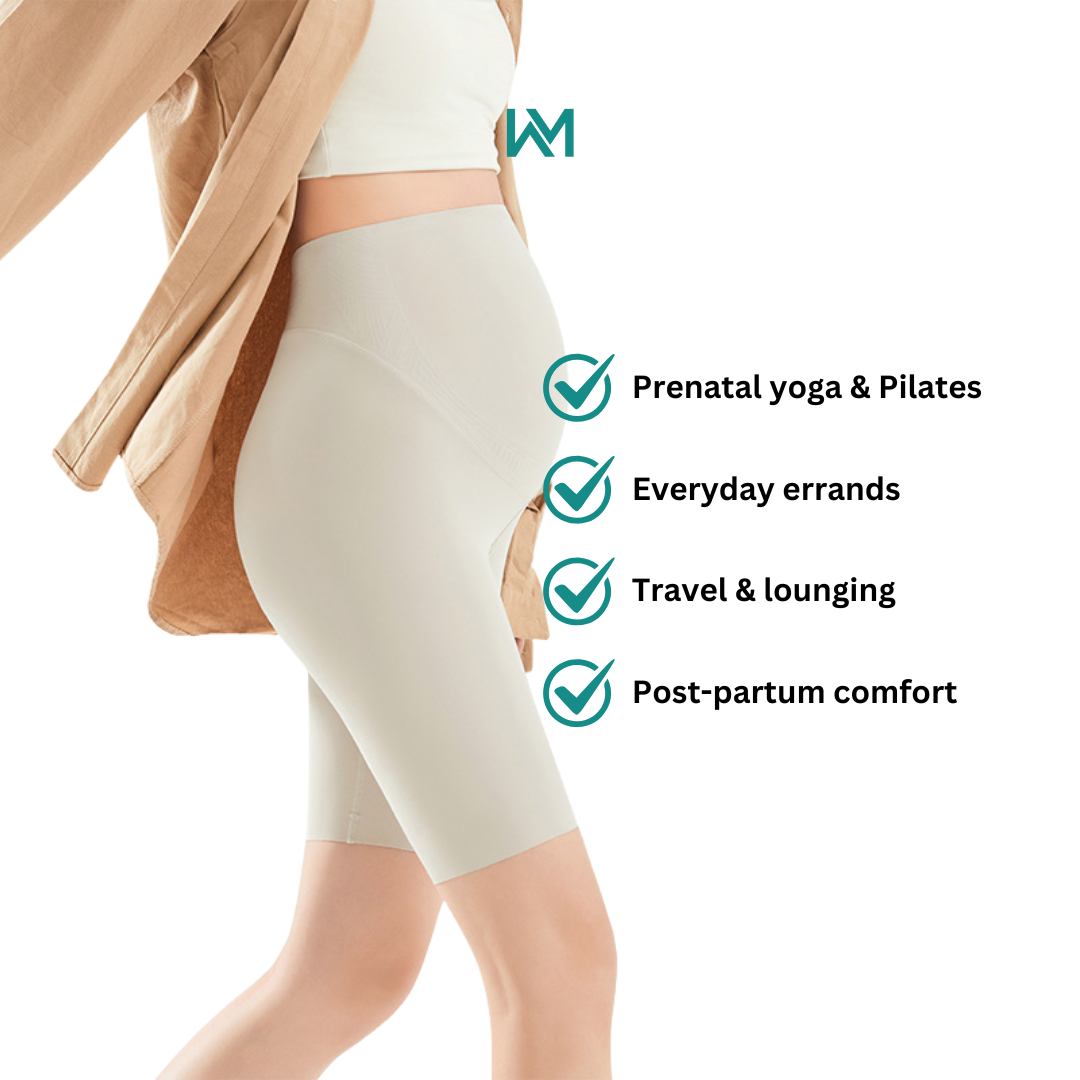 MamaFit Short Maternity Leggings – Seamless Bump Support