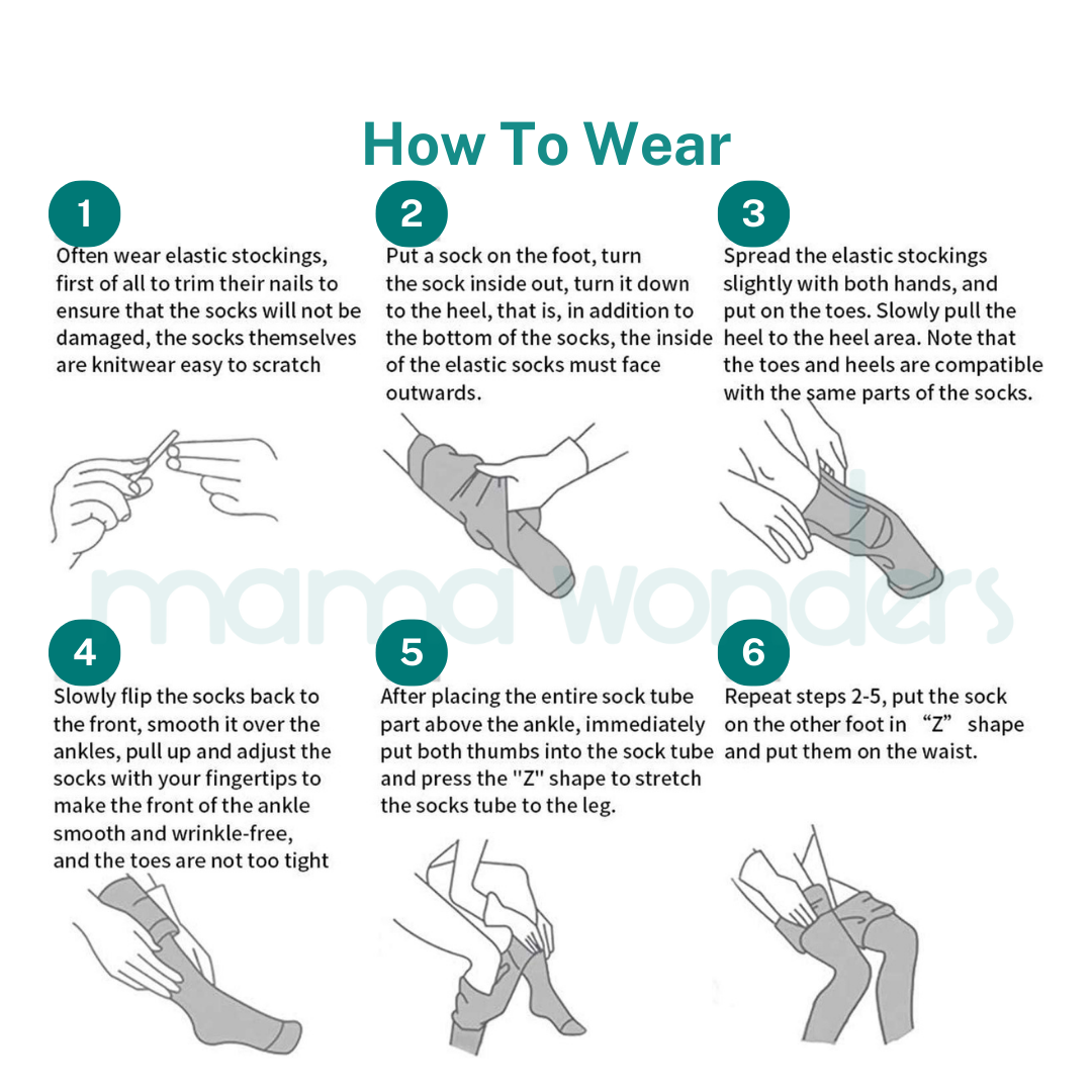 Mama Wonders TED Anti Embolism Compression Socks 15-20mmHg