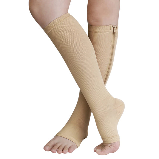 MamaDaily Zipper Compression Socks - Everyday Wear, Long Standing, Flight, Pregnancy