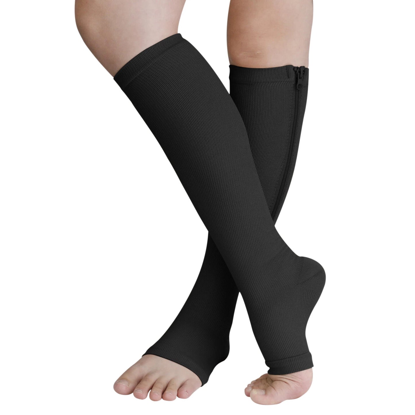 MamaDaily Zipper Compression Socks - Everyday Wear, Long Standing, Flight, Pregnancy