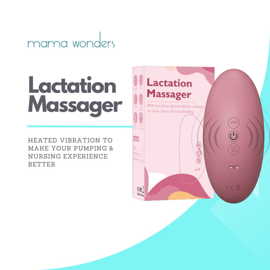 Mama Wonders MamaEase Lactation Massager Breast Milk Booster & Blocked Duct Masititis Relief Double Vibration Warmer Waterproof