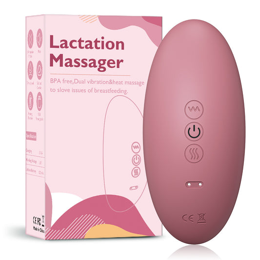 Mama Wonders MamaEase Lactation Massager Breast Milk Booster & Blocked Duct Masititis Relief Double Vibration Warmer Waterproof