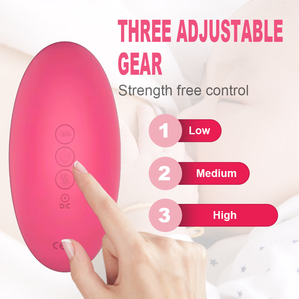 Mama Wonders MamaEase Lactation Massager Breast Milk Booster & Blocked Duct Masititis Relief Double Vibration Warmer Waterproof